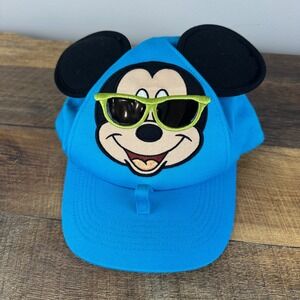 Disney Mickey Mouse‎ Toddler Blue Baseball Cap with Sunglasses Walt Disney World